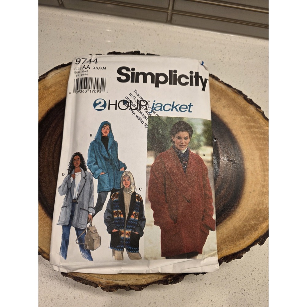 Simplicity Sewing Pattern 9744 Coat Jacket Misses Size XS-M